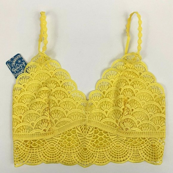 Free People Intimately Sunrise to Sunset Bra Longline Bralette Sunny Day Size M - Picture 1 of 10
